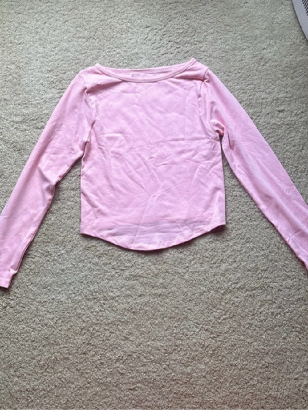 Long Sleeve Women's Pink Boatneck Tee